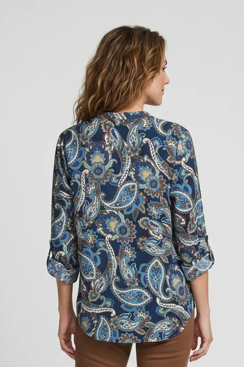 Georgette Split Neck Paisley Blouse