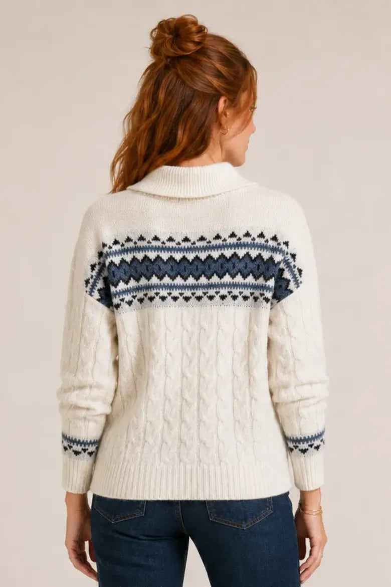 Nordic Button Front Sweater