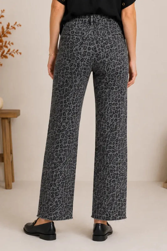 Platinum Animal 31" Inseam Wide Leg Fray Hem Jean