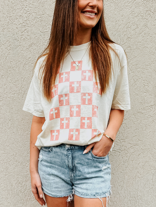 T-Shirt Bold Crosses - Ivory