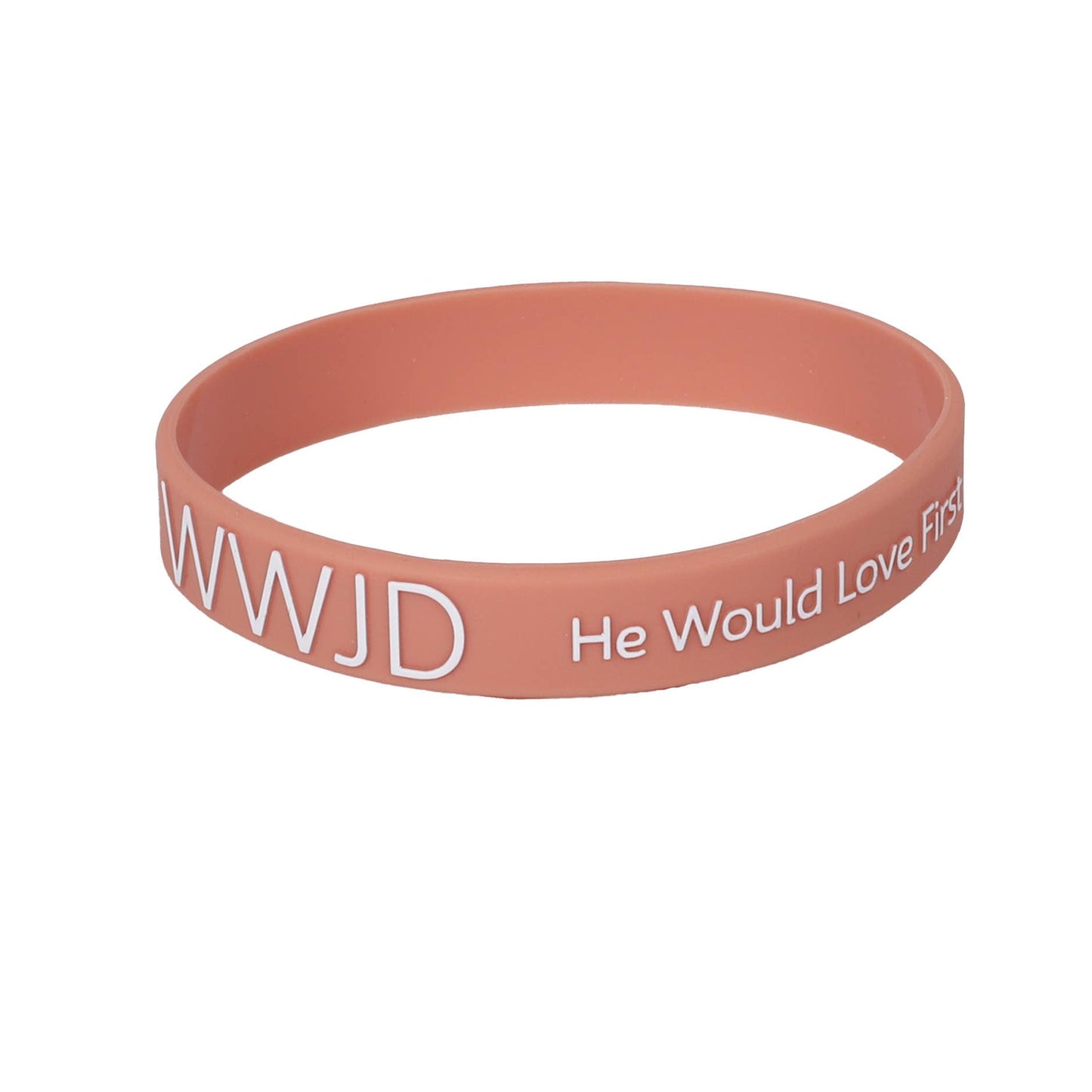 Bracelet Silicone WWJD He Would Lt Terracotta Pk12