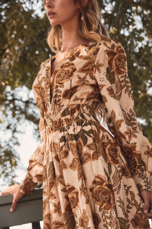 Plus Floral Printed Midi Dress