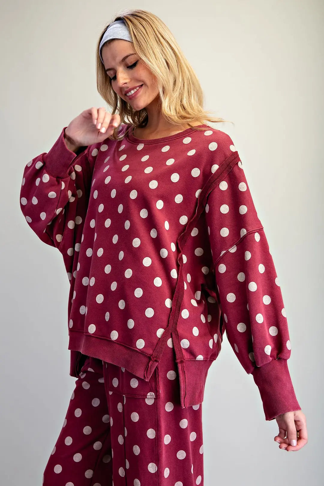 EE:SOME Mineral Washed Polka Dot Sweatshirt