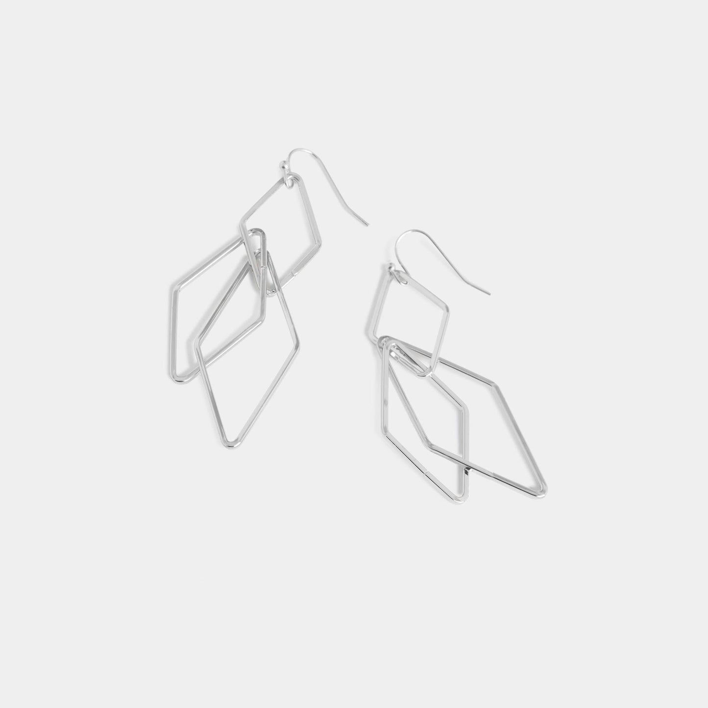 Dangling Diamond Shapes - Silver