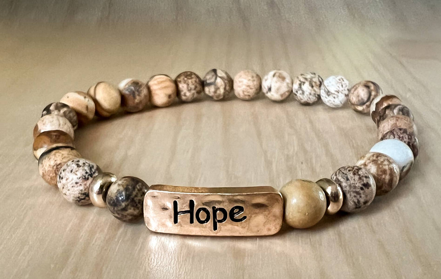 Hope Natural Stone Stretch Beaded Bracelet