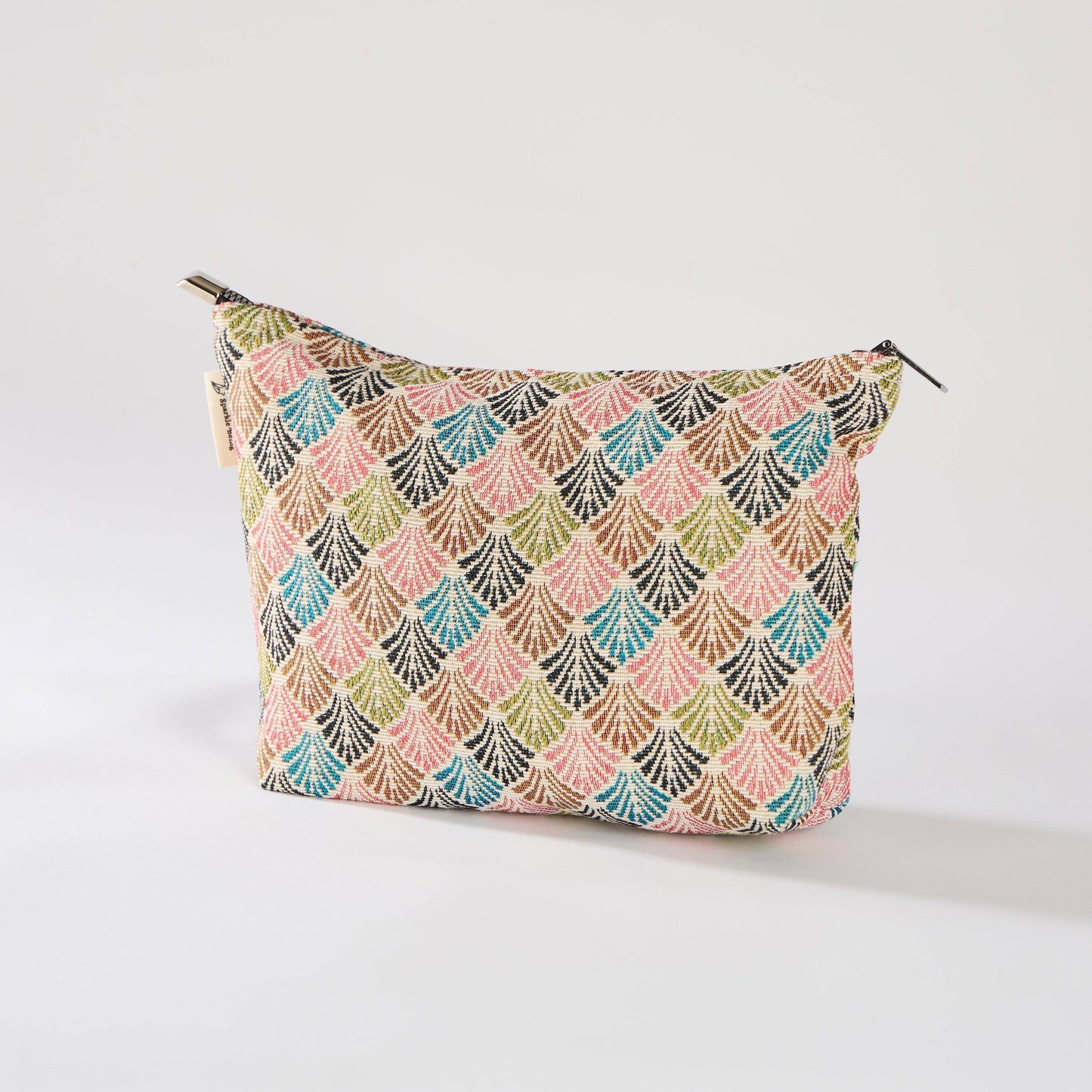 Oriental Waves Multi-Color Print Toiletry / Makeup Bag