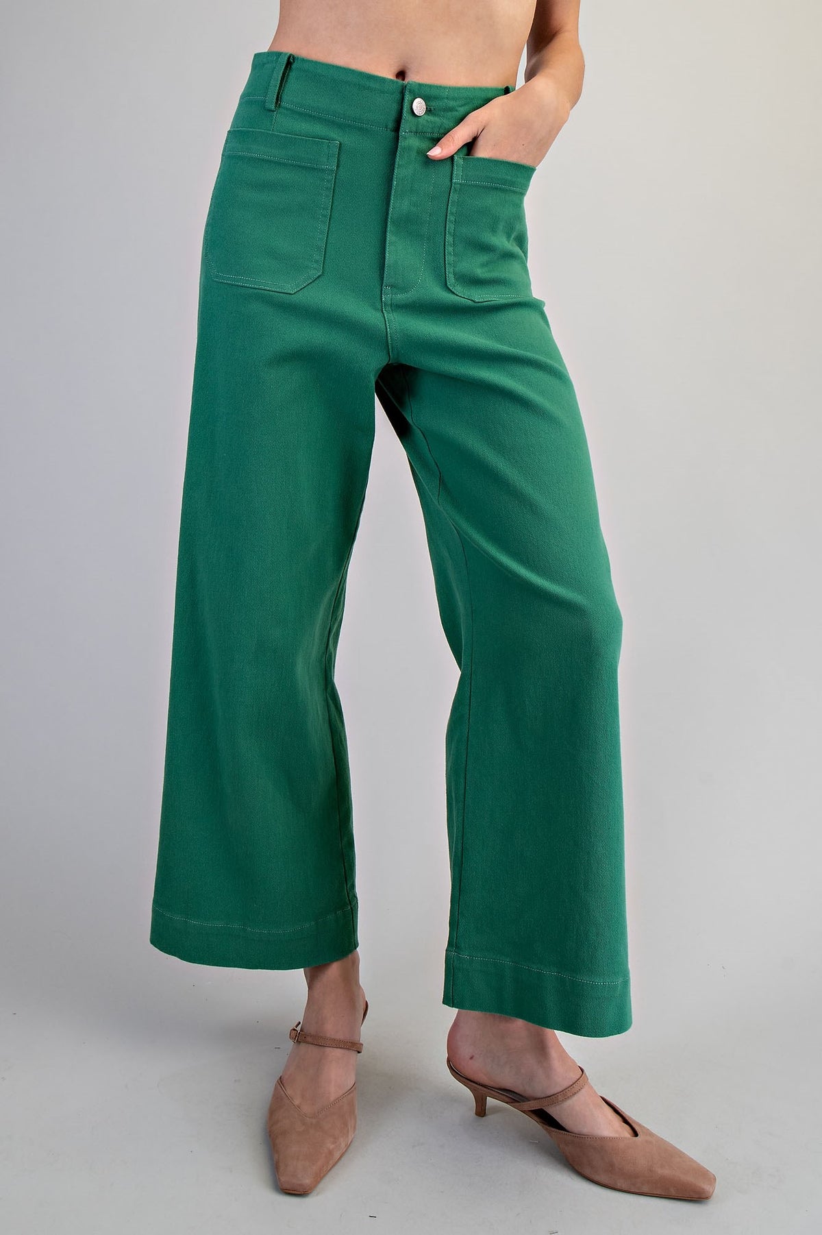 EE:SOME Wide Leg Pants - Kelly Green