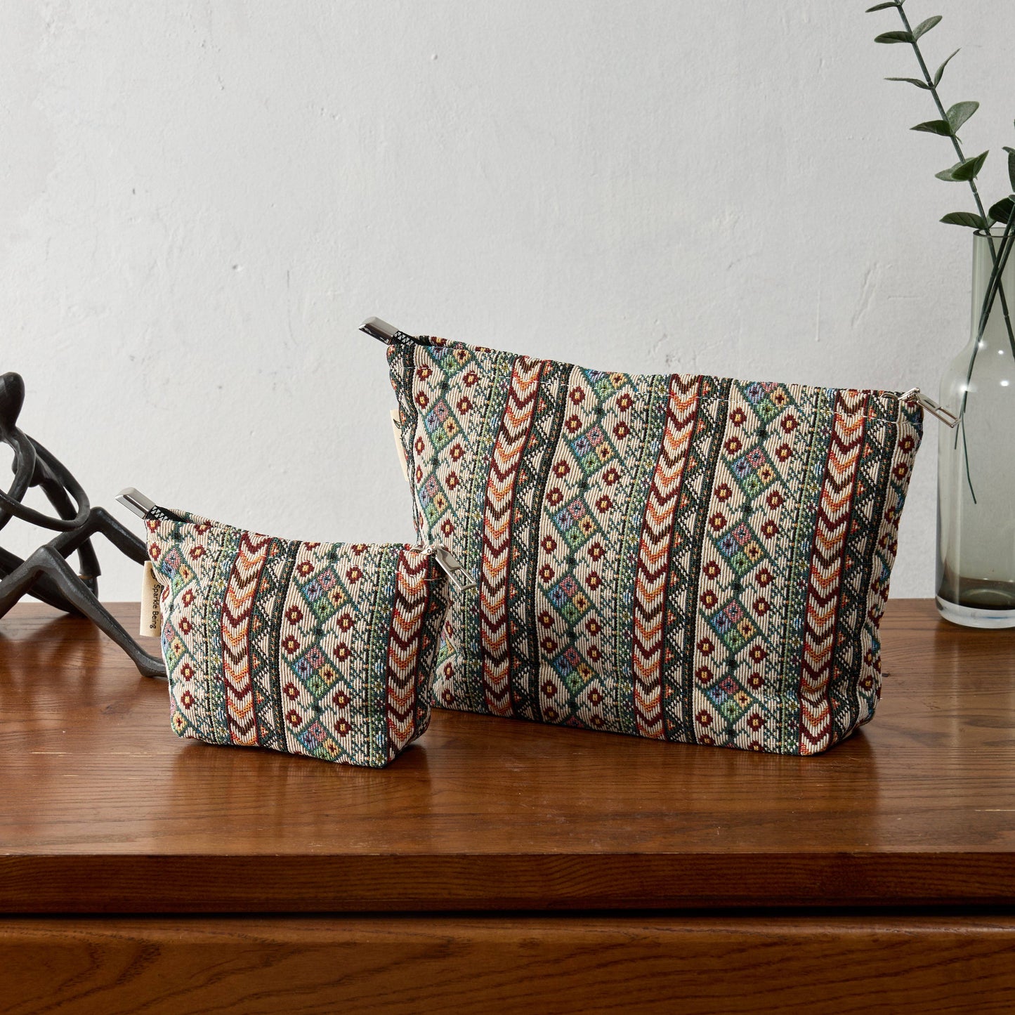 Modern Aztec Toiletry Bag - Travel-Friendly Cosmetic Bag