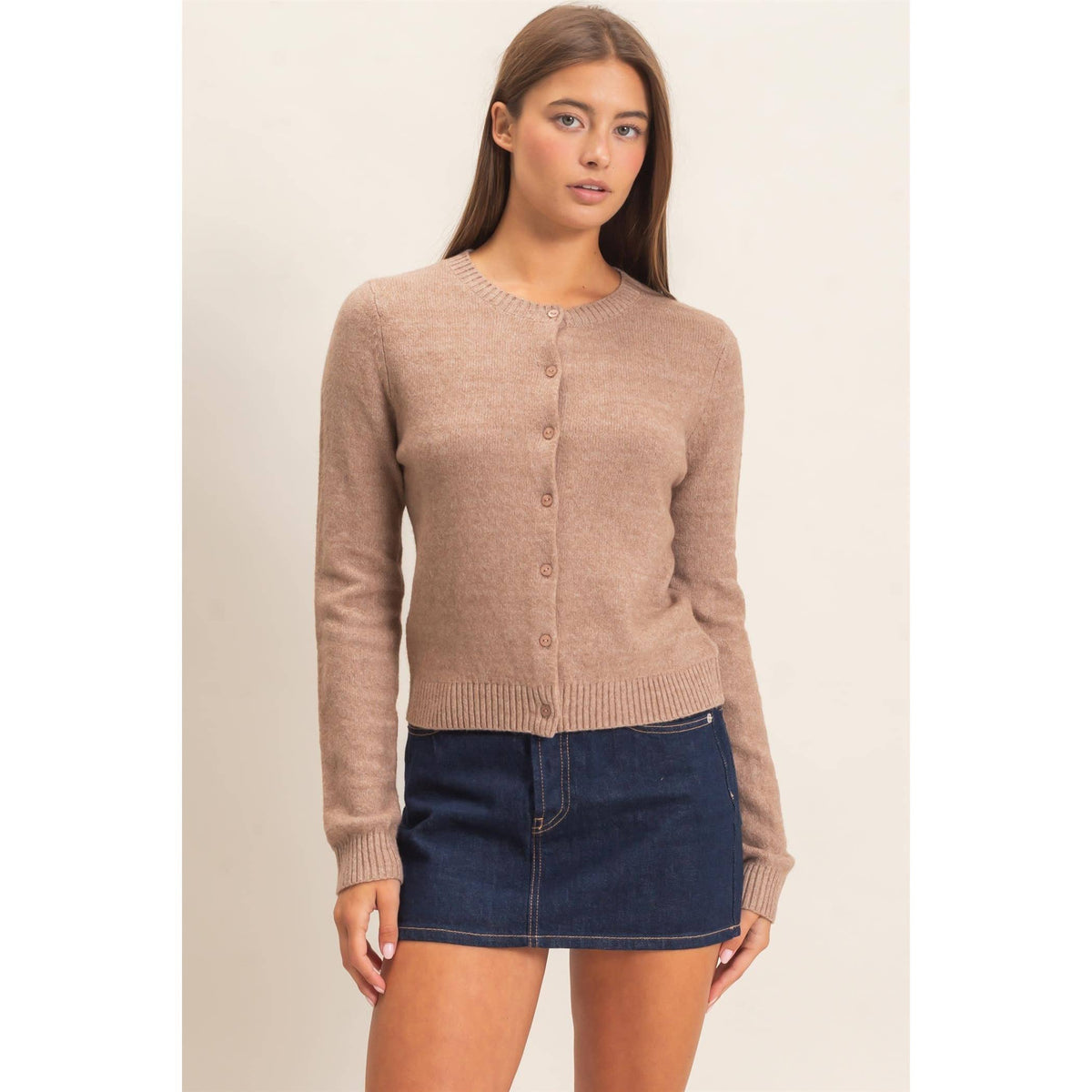 Crew Neck Cardigan