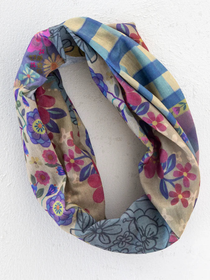 Natural Life Full Boho Bandeau® Headband Gingham Floral Patchwork