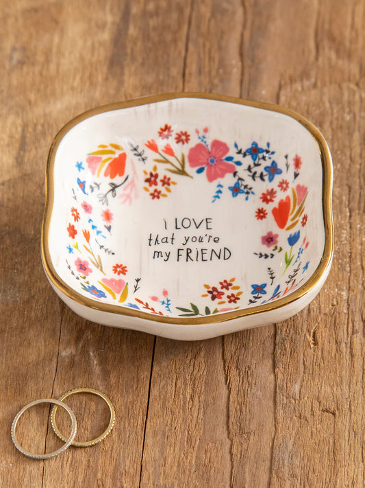 NL Antiqued Trinket Bowl - Friend