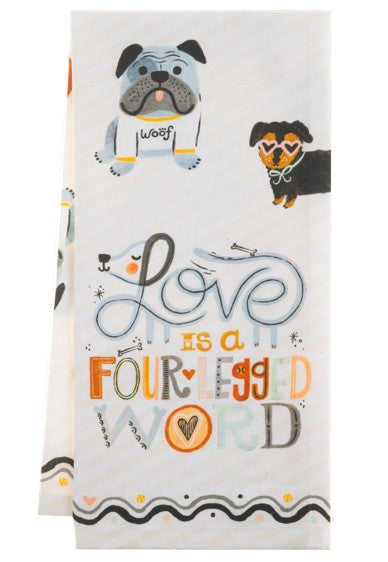 Dog & Cat w/Message Tea Towels