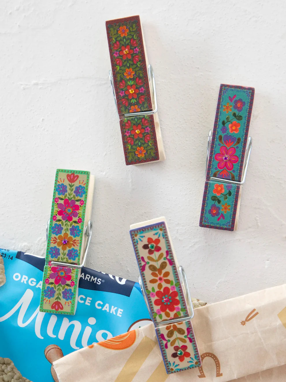 NL Happy Clips, Set of 4 - Multicolored Floral