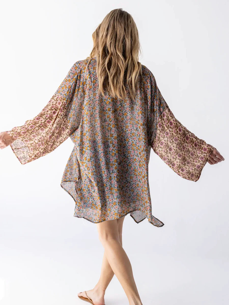 NL - Sierra Kimono Lt. Mustard Pink