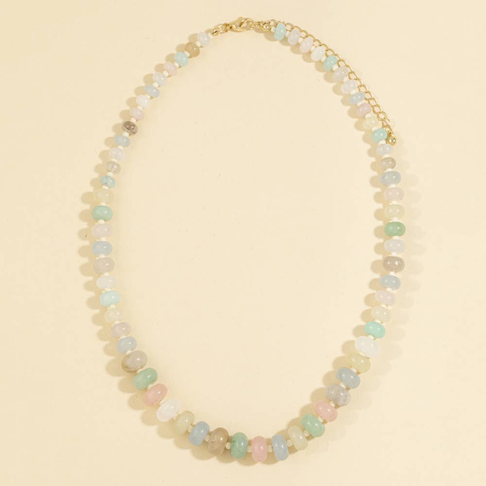 Rondelle Semi Precious Stone Beaded Necklace