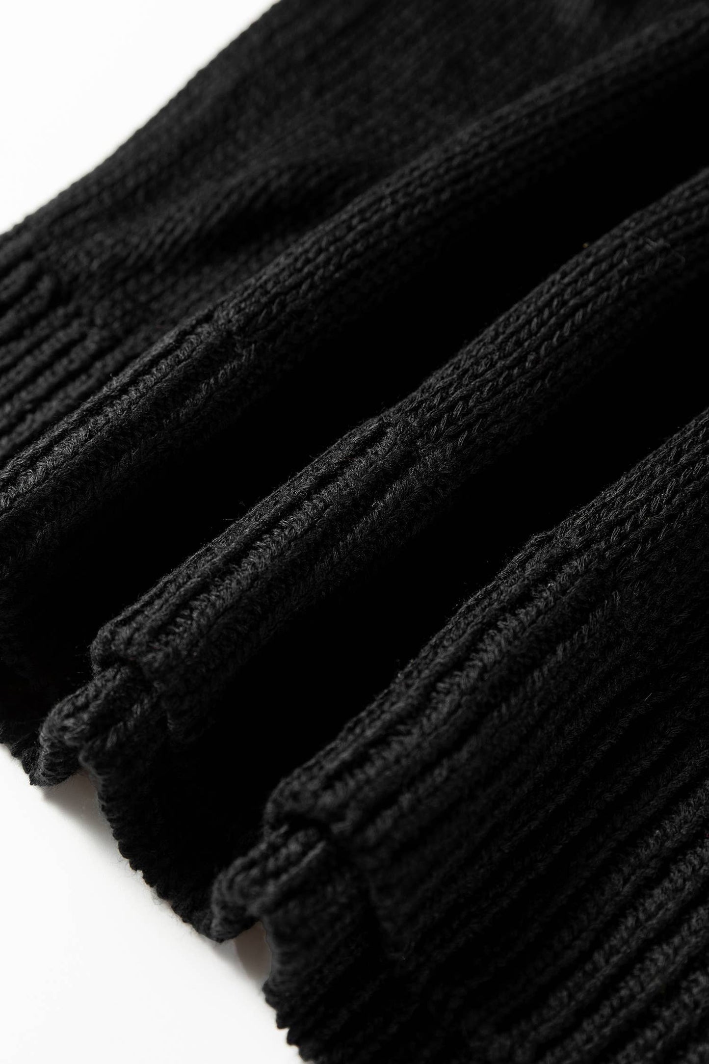Solid V Neck Pointelle Knit Sleeve Patchwork Sweater (S-XL)