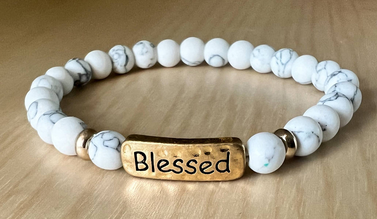 Blessed Beaded Bracelet - Natural Stone Stretchable Bracelet