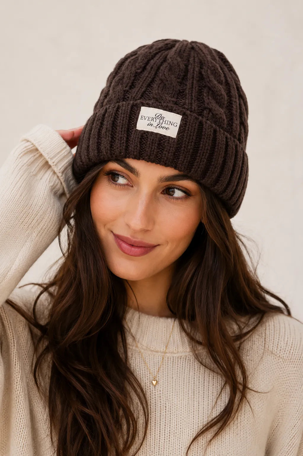 CABLE KNIT BEANIE