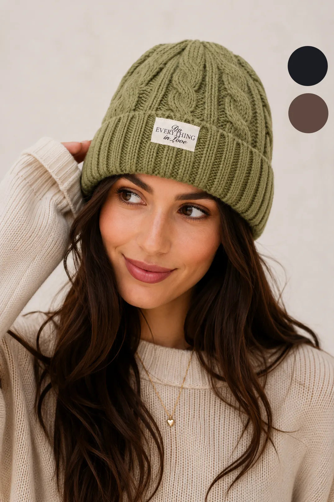 CABLE KNIT BEANIE