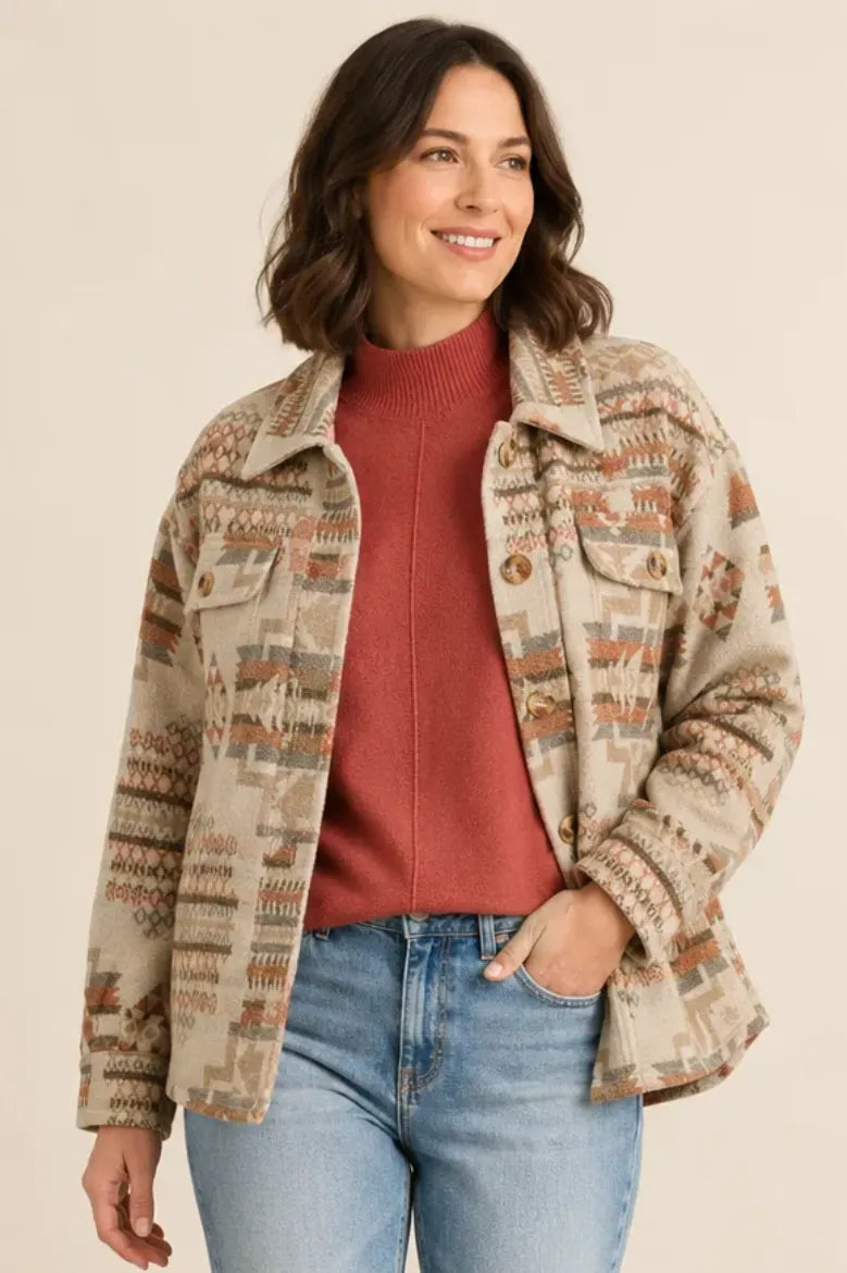 Aztec Button Down Shacket