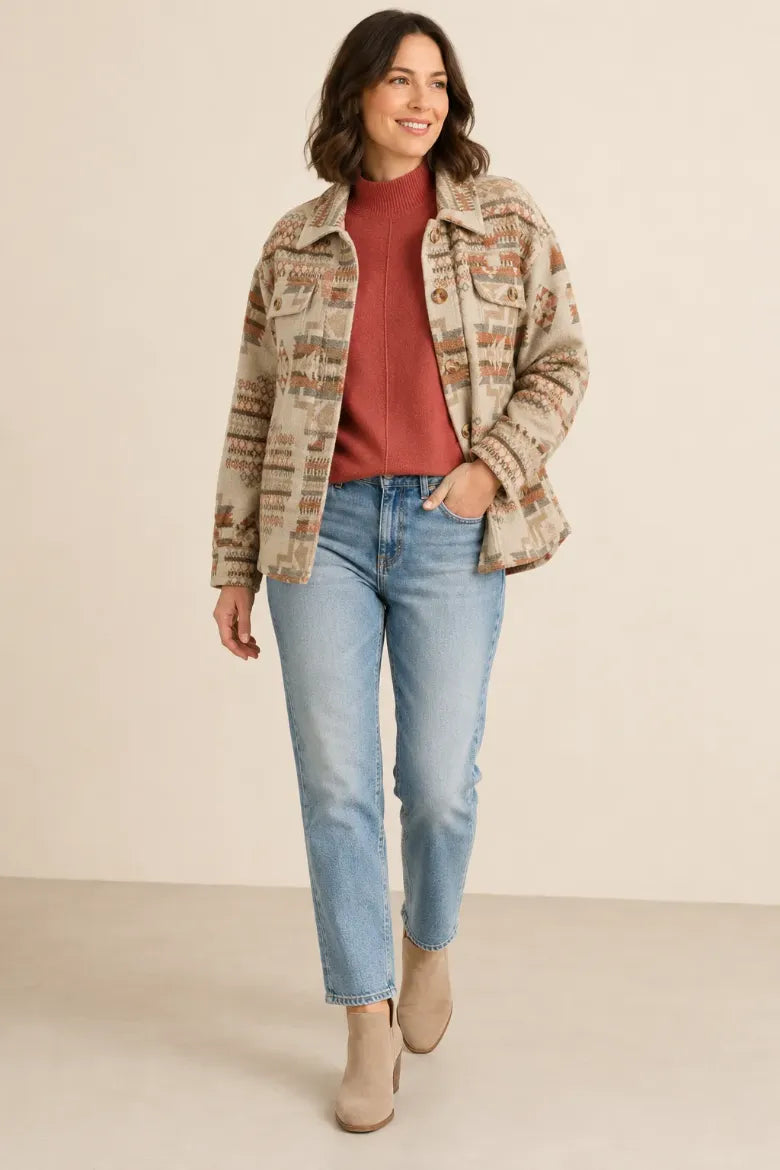 Aztec Button Down Shacket