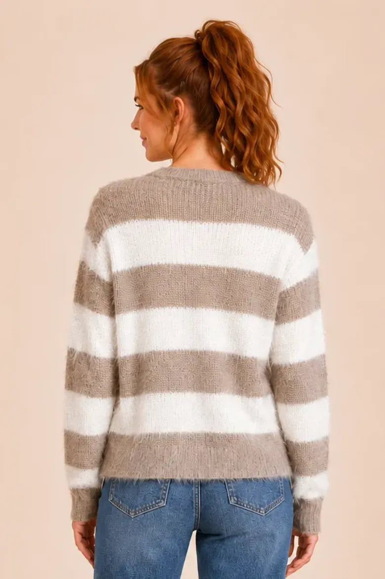 Eyelash Stripe Cardigan