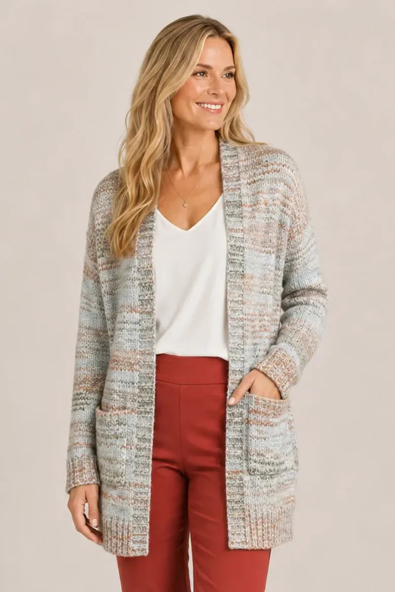 Open Knit Drop Shoulder Cardigan