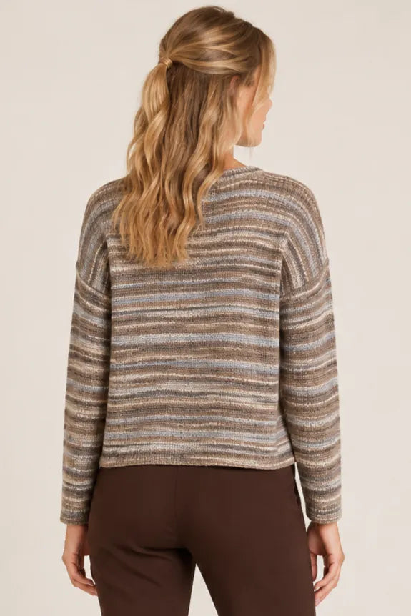 STRIPED DROP SHOULDER SWEATER