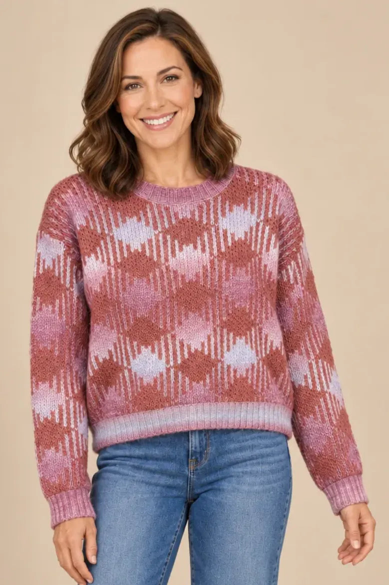 Plaid Drop Shoulder Sweater