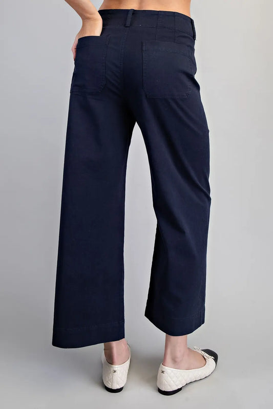EE:SOME Solid Straight Leg Pants - NAVY