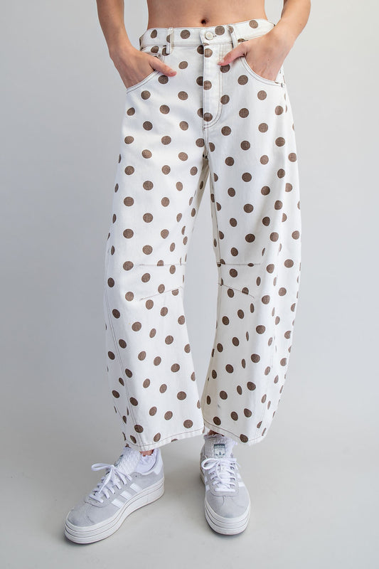 EE:SOME Mineral Washed Polka Dot Barrel Pants ✨