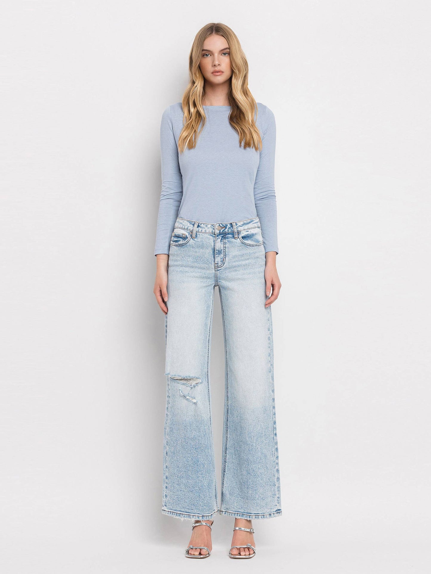 TUMMY CONTROL SUPER HIGH RISE WIDE LEG JEANS LV1312
