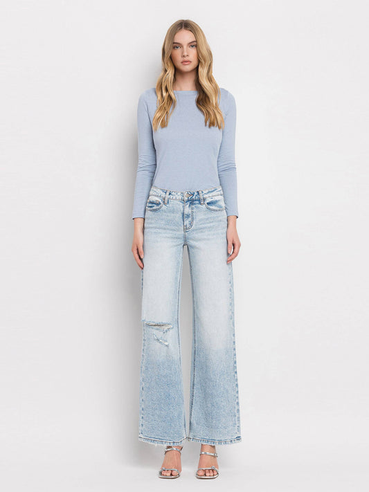 TUMMY CONTROL SUPER HIGH RISE WIDE LEG JEANS LV1312