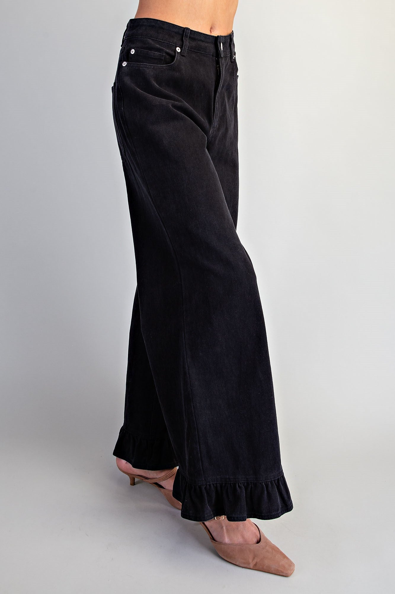 ee:some Ruffle Hem Wide Leg Pants