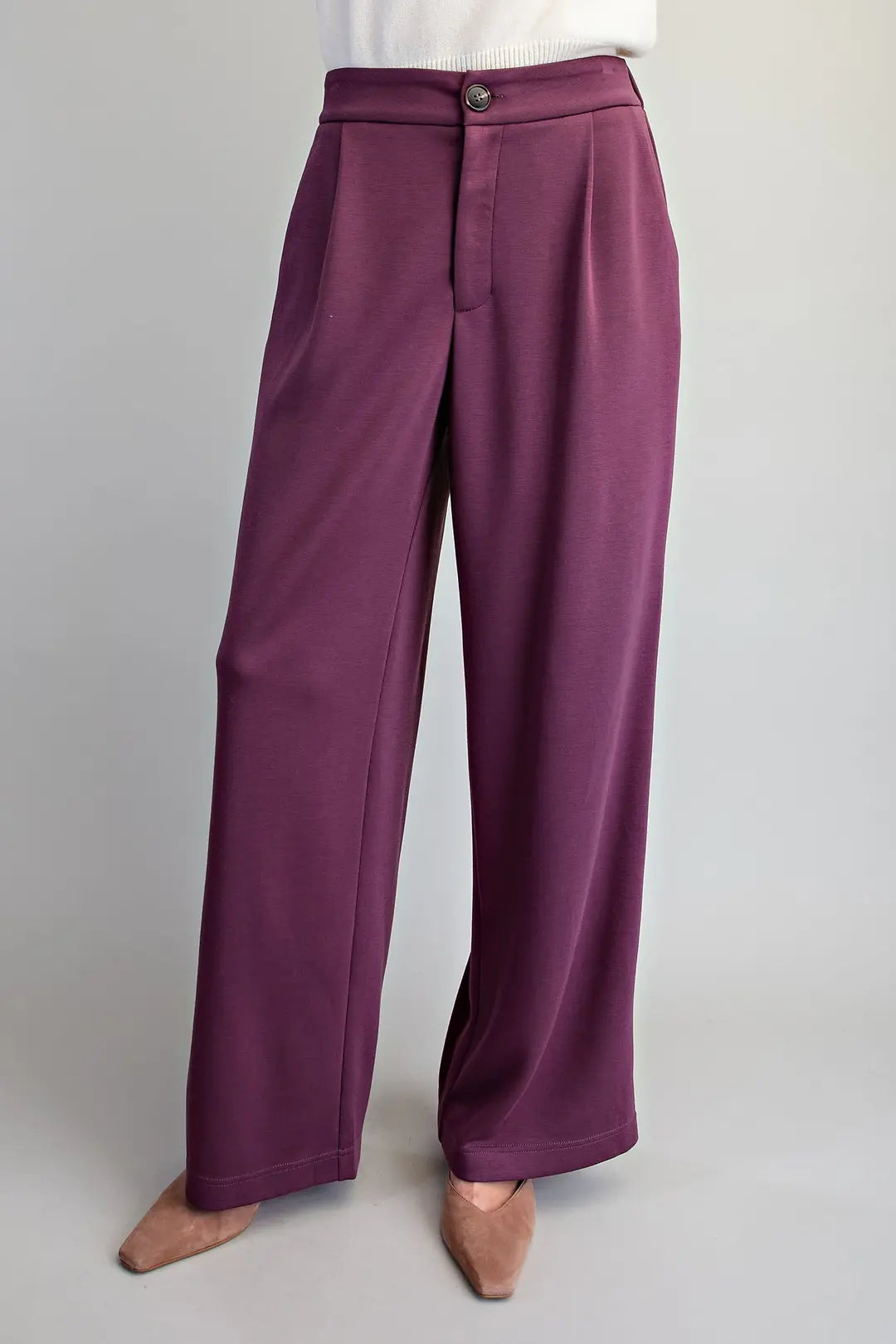 Fall Trousers Pleated Elastic Back Waist Pants
