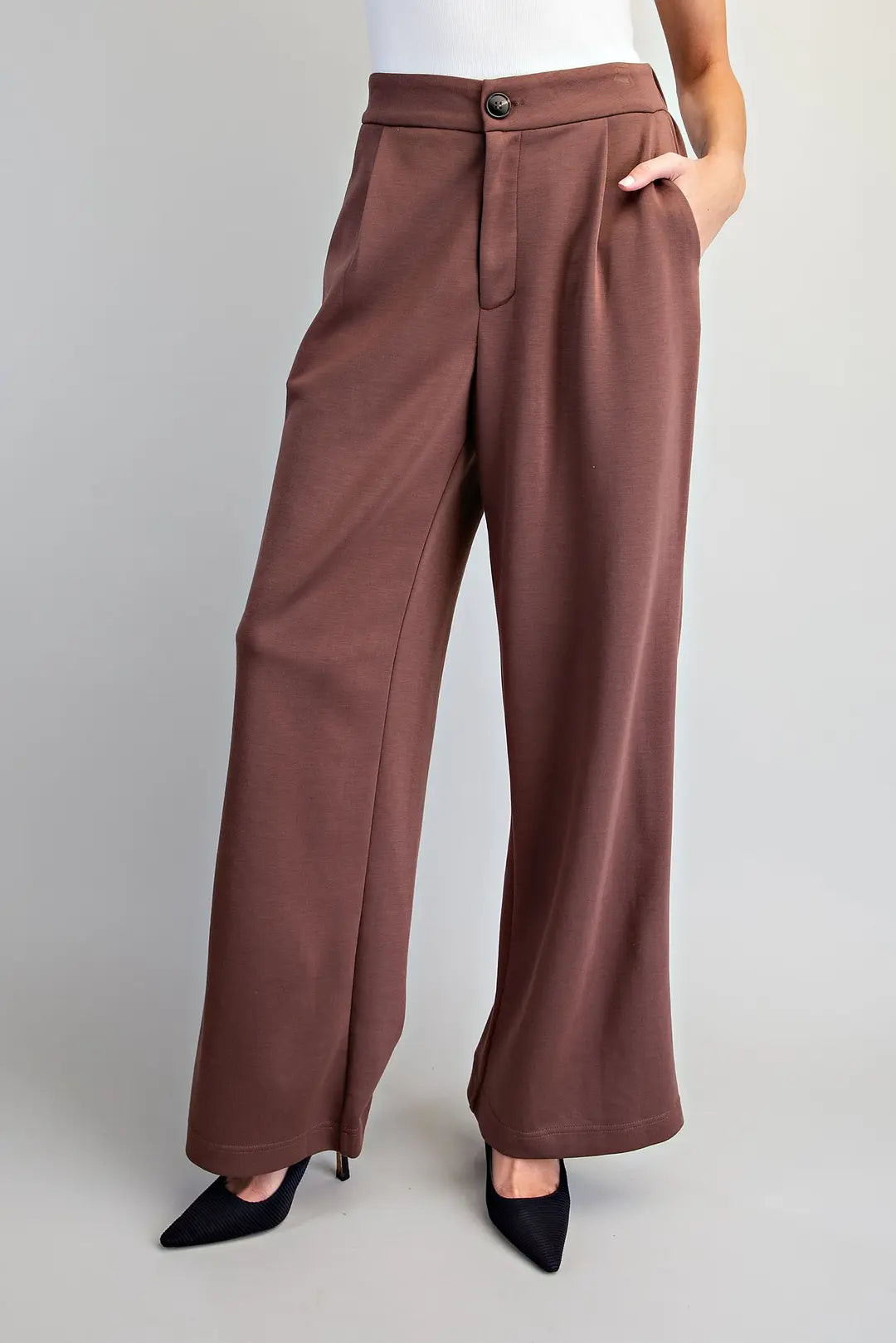 Fall Trousers Pleated Elastic Back Waist Pants