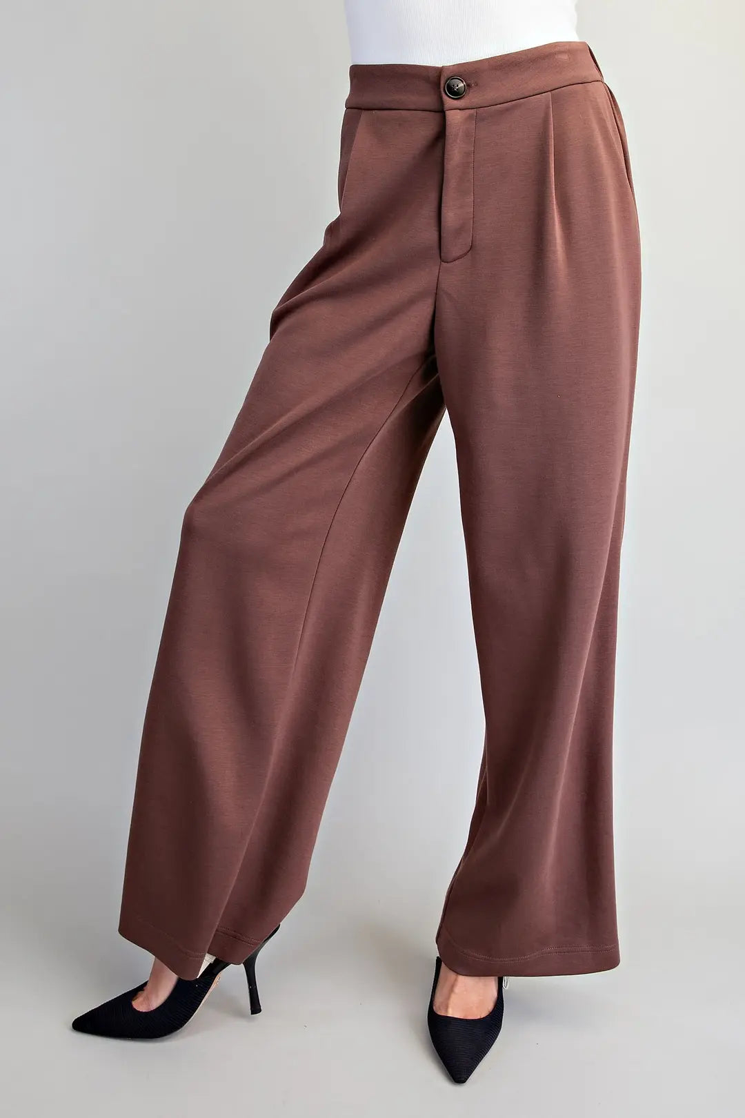 Fall Trousers Pleated Elastic Back Waist Pants