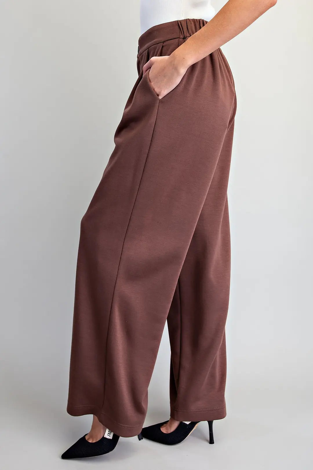 Fall Trousers Pleated Elastic Back Waist Pants