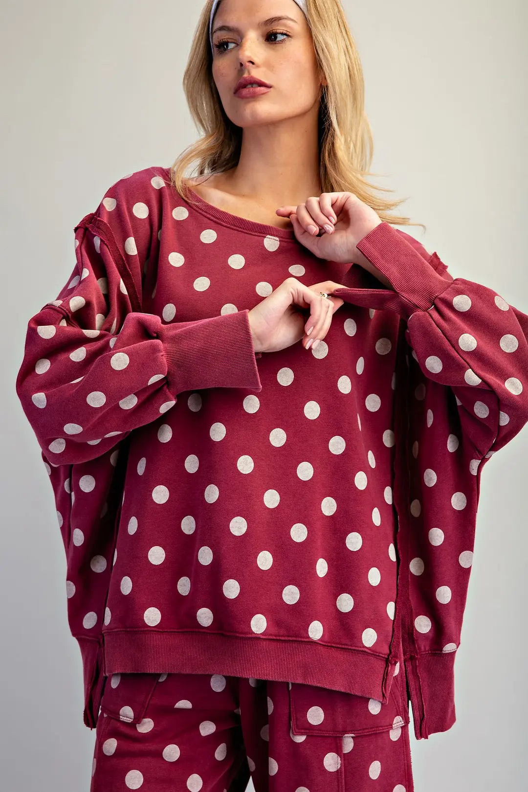EE:SOME Mineral Washed Polka Dot Sweatshirt