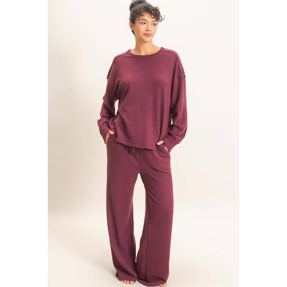 Brushed Waffle Drawstring Pants