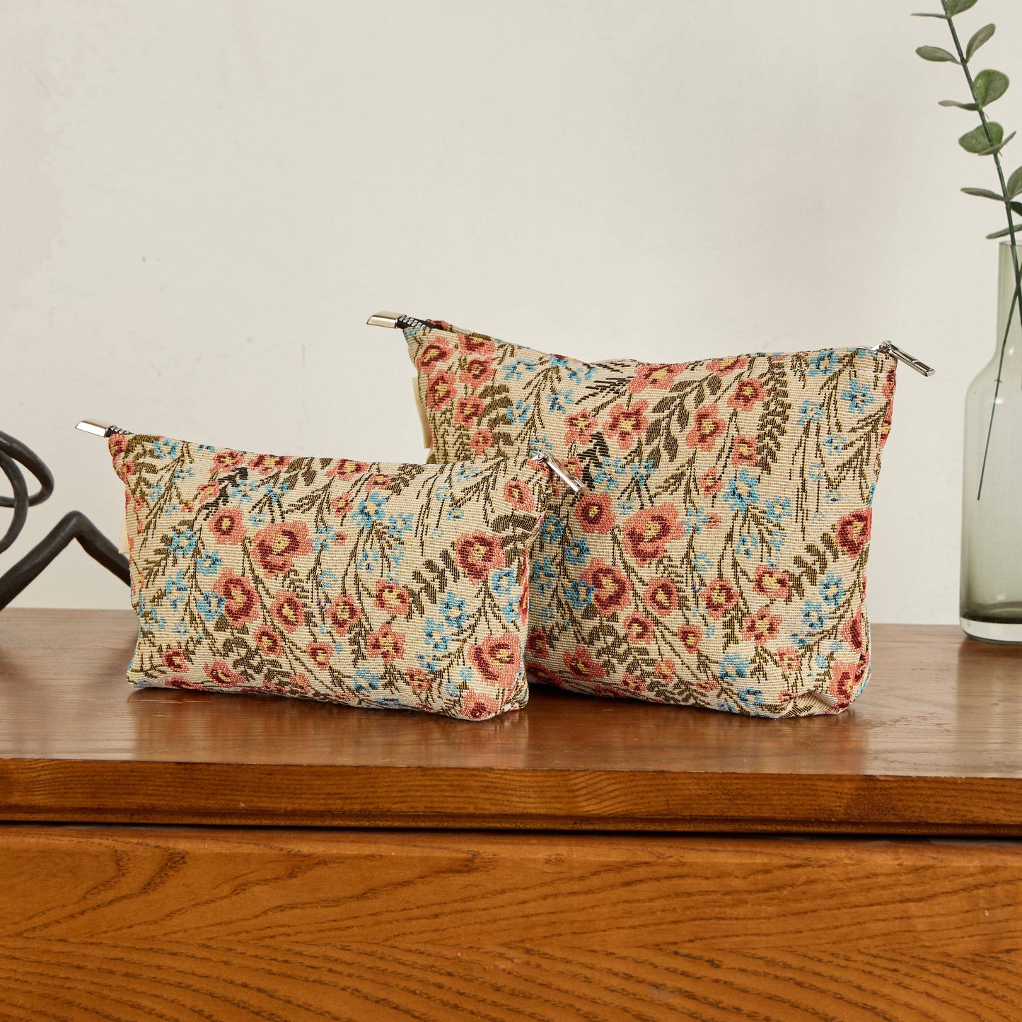 Wildflower Print Toiletry / Makeup Bag - Cosmetic Bag