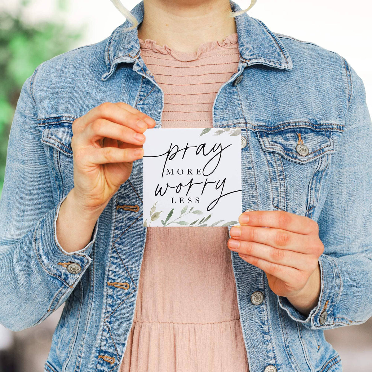 Pray More Worry - Ceramic Coaster Squares