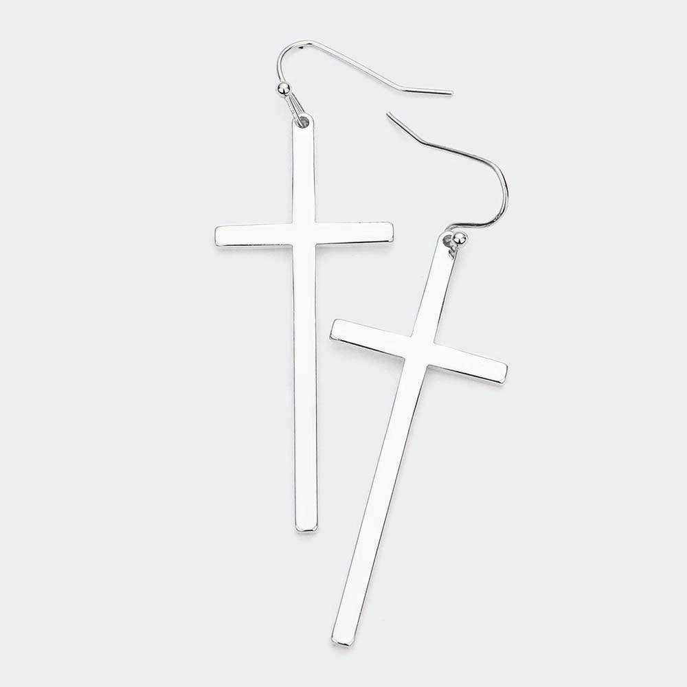 Metal Cross Dangle Earrings