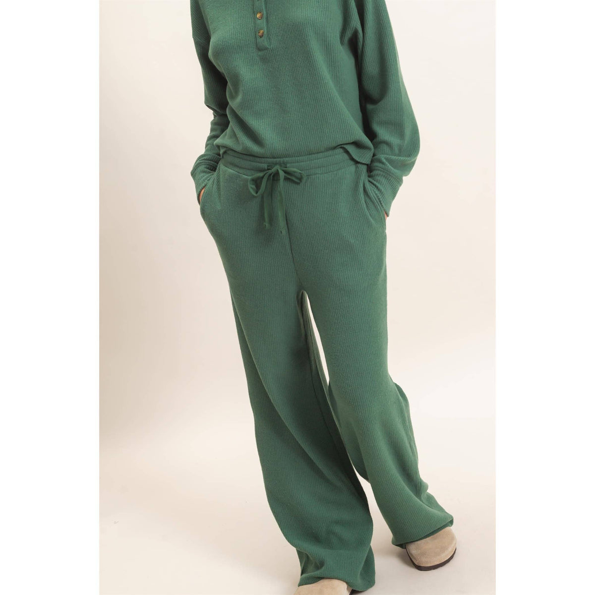 Brushed Waffle Drawstring Pants