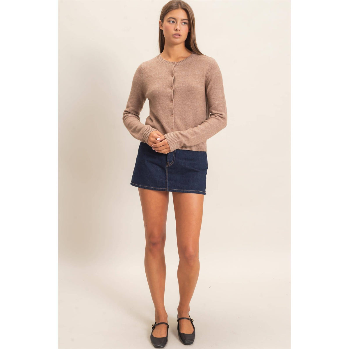 Crew Neck Cardigan