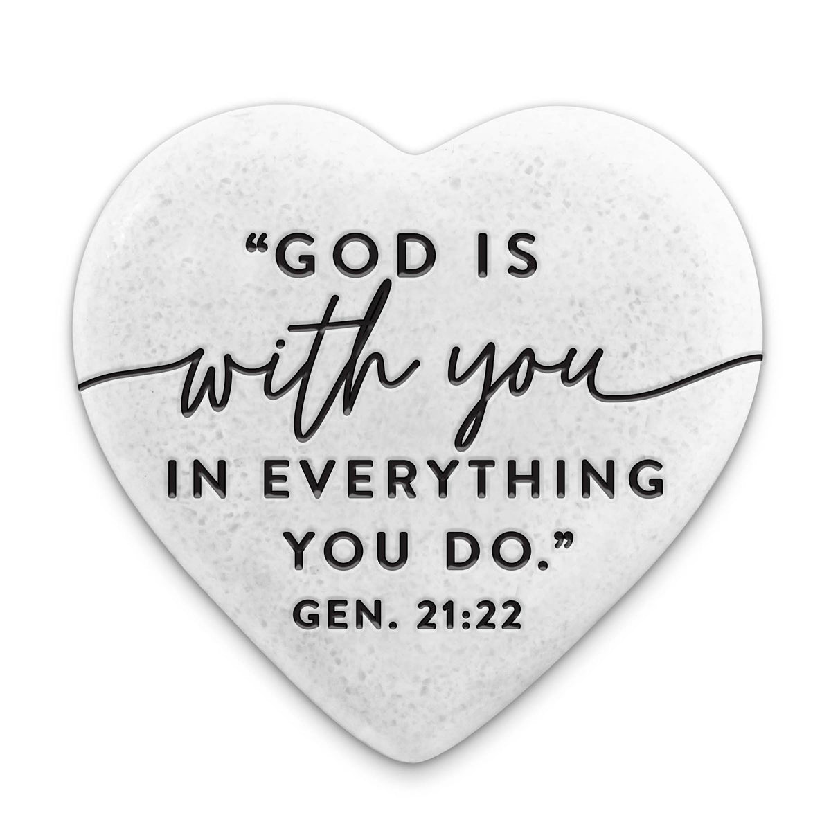 LCP Scripture Stone Heart God with You 2.25In