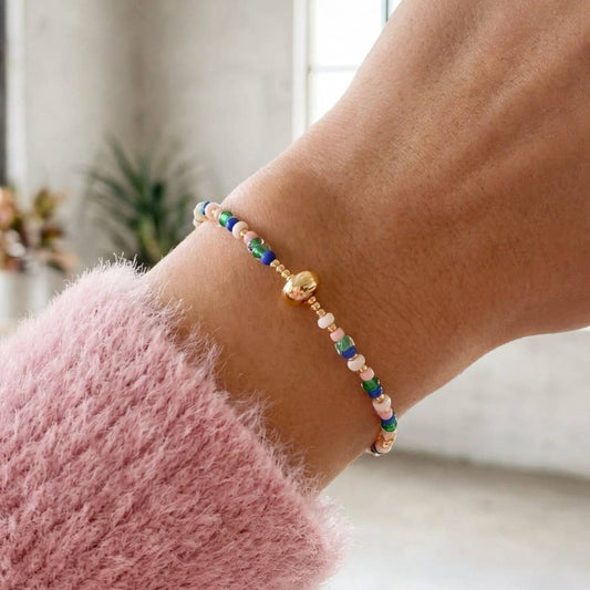 Assorted Mixed Stainless Steel With Glass Beads Bracelet