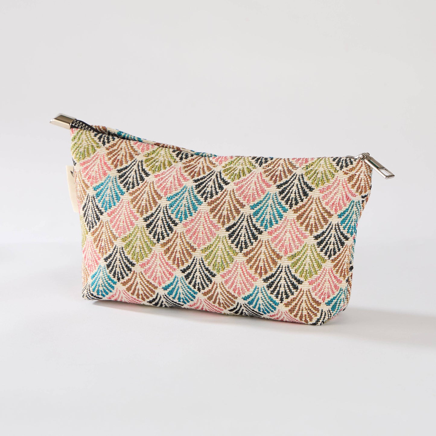 Oriental Waves Multi-Color Print Toiletry / Makeup Bag