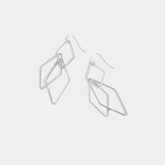 Dangling Diamond Shapes - Silver