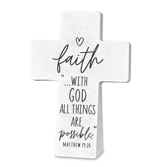 LCP Tabletop Cross Faith Resin Wedge-Base